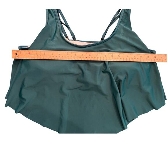 EUC Plus Size Tropical Leaf Swimsuit Set - Fits like 2X - Picture 3 of 6